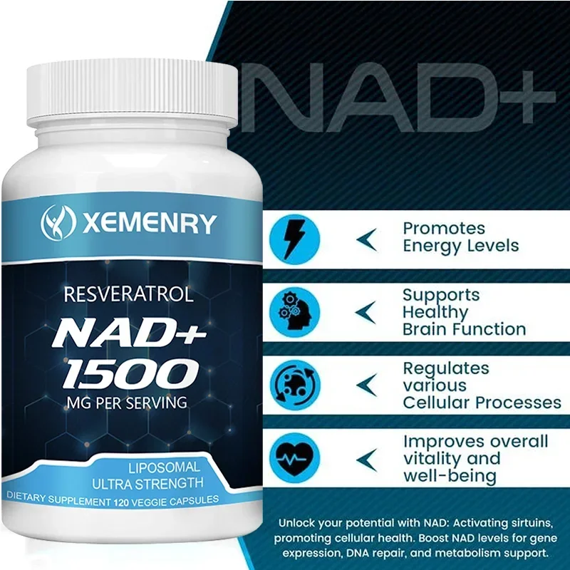 Resveratrol Capsule Anti Aging - NAD+ Supplements - Natural Energy, Support