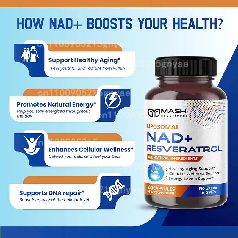 900mg NAD+ Supplement: Nicotin - Resveratrol Capsule Anti Aging ulasan dan harga