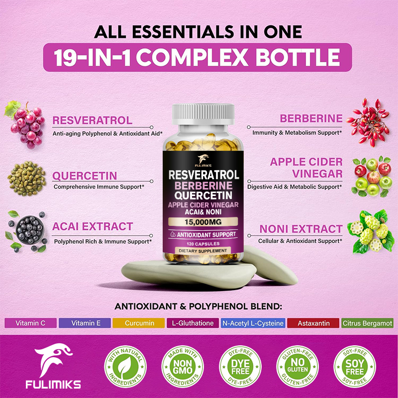Premium Resveratrol 6500mg, wi - Resveratrol Capsule Anti Aging ulasan dan harga