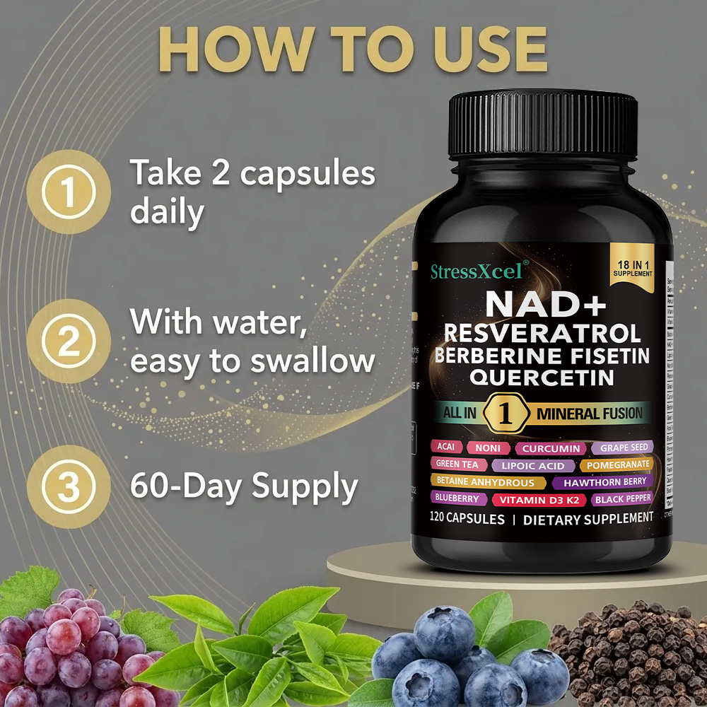 NAD+ Supplement with Resveratr - Resveratrol Capsule Anti Aging ulasan dan harga