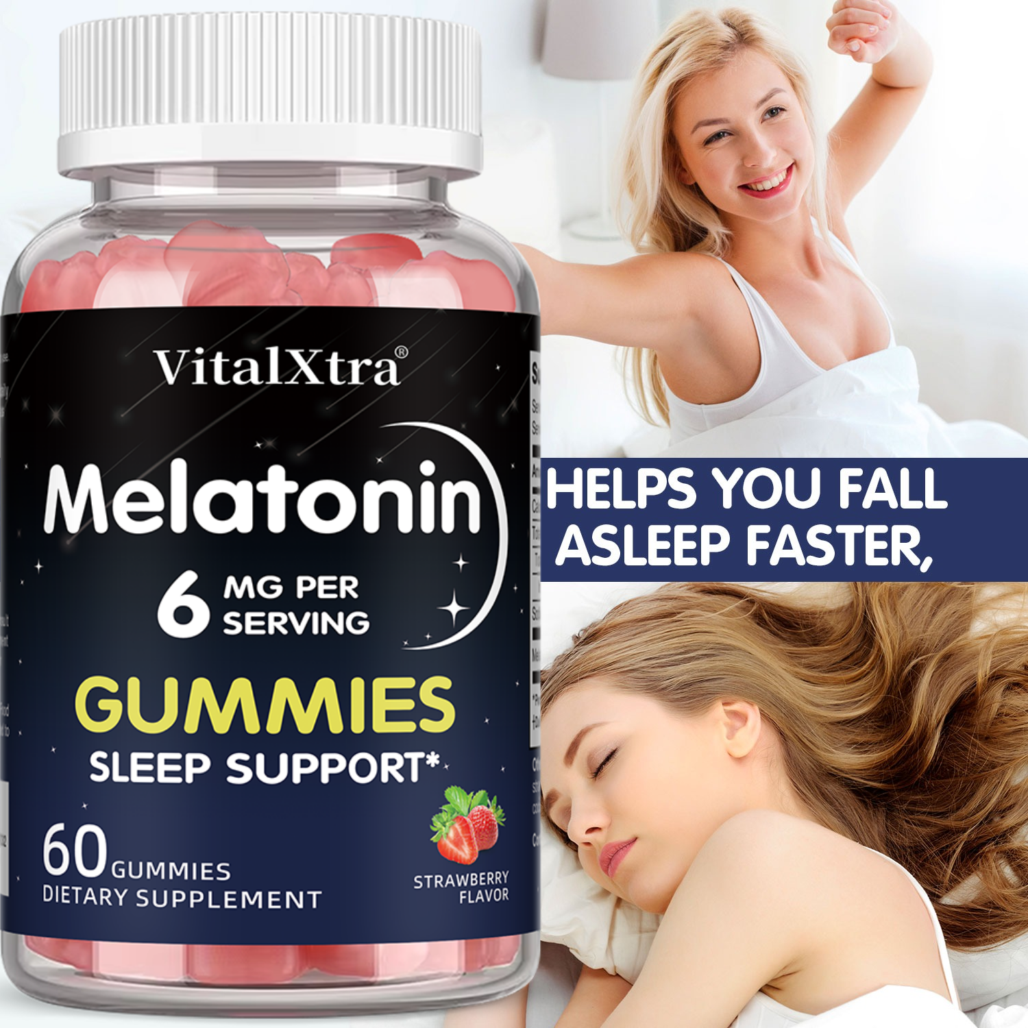 Melatonin Gummies 6mg, Natural - Melatonin Sleep Gummy ulasan dan harga