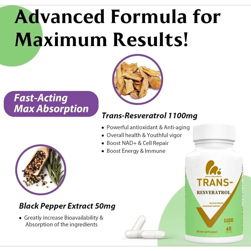 99% Resveratrol 1100mg Antioxi - Resveratrol Capsule Anti Aging ulasan dan harga