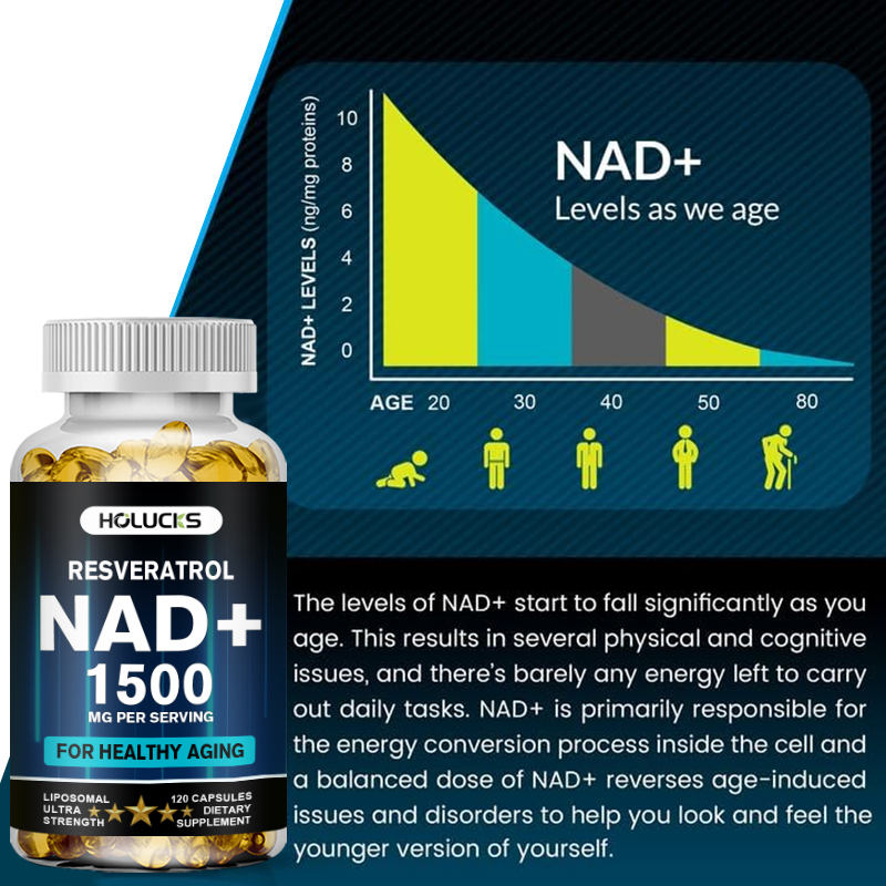 HOLUCKS NAD+ Capsules, with NA - Resveratrol Capsule Anti Aging ulasan dan harga